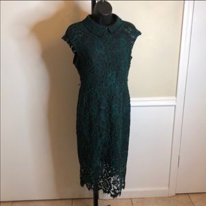 Emerald green lace dress